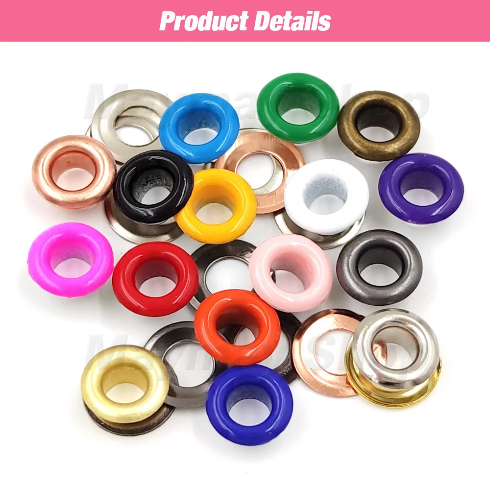 4mm Multicolor Eyelets Grommet Metal Ring With Washer Scrapbooking Shoes Belt Cap Bag Tags Clothes DIY Leathercraft 100 Sets