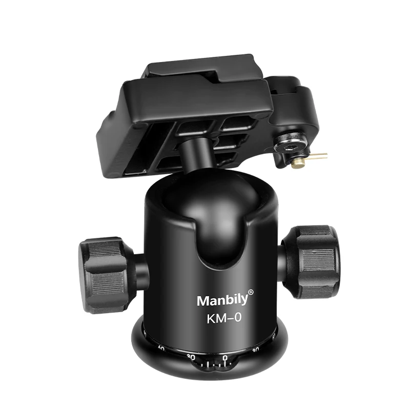 Manbily KM0 Professional Camera Ball Head Ballhead Tripod Head Panoramic Sliding Rail with Manfrotto 200PL-14 Clamp tripod ball head