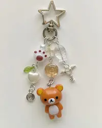 Handcrafted Beaded Bear Duo Keychain (1)