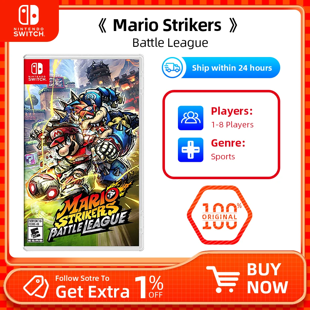 Nintendo Switch- Mario Strikers Battle League-soporte para TV de sobremesa  portátil