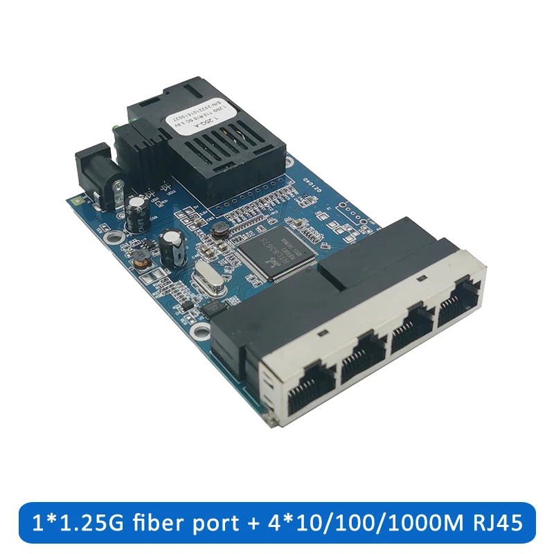 10/100/1000M 4 RJ45 1 SC Fast Ethernet switch Converter Ethernet Fiber Optical M