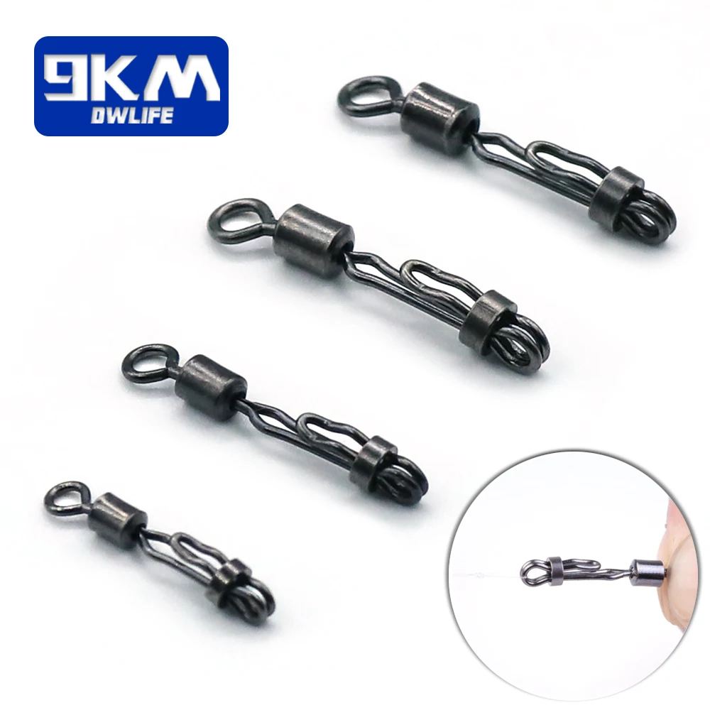 Fishing Connector Rolling Swivel Snap Stainless Steel Fishing Swivels Ball  Bearing Fast Snap Clip Fishing Lure Connector Tackle