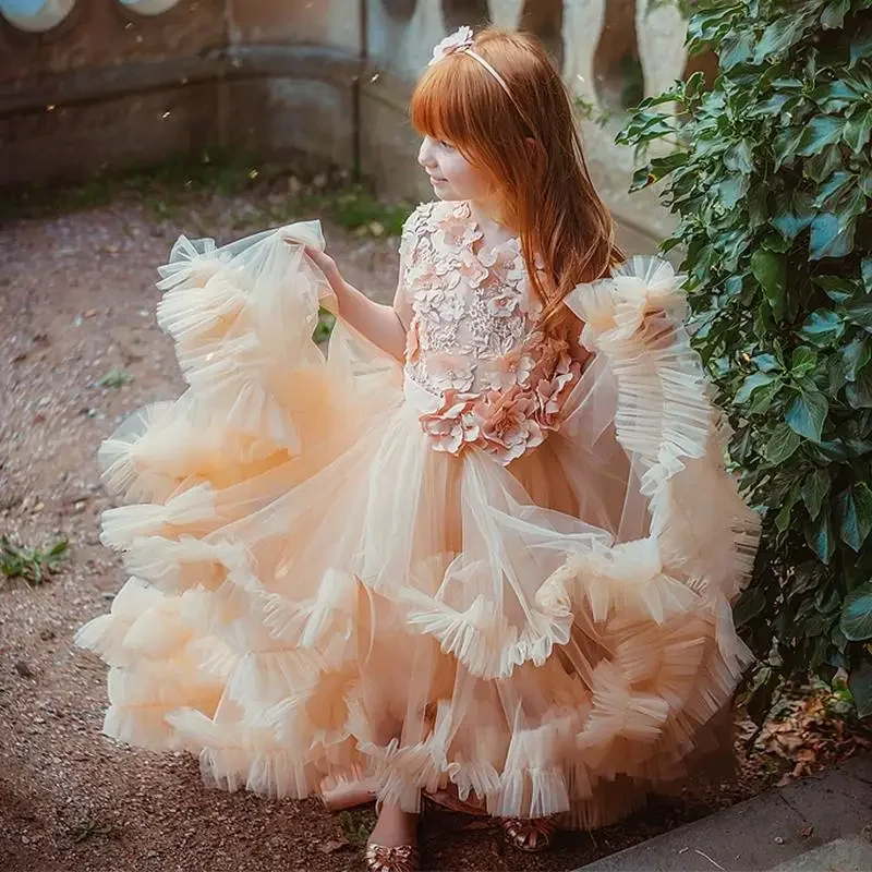

Flower Girl Dress Exquisite O-Neck A-LINE Sleeveless Junior Bridesmaid Dresses for Wedding First Communion Bridesmaid Birthday