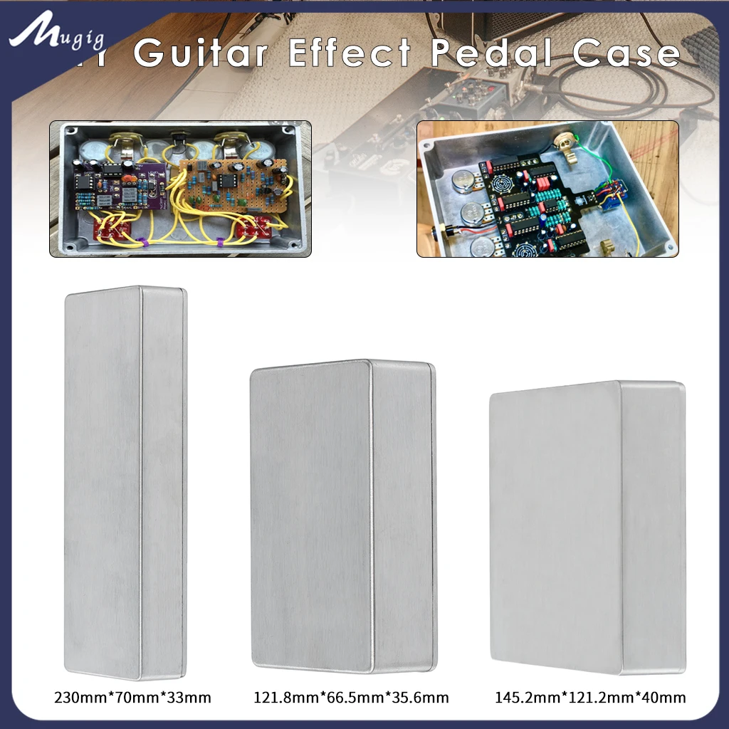 Guitar Effect Pedal Aluminum Stomp Box Silver Diecast Aluminum