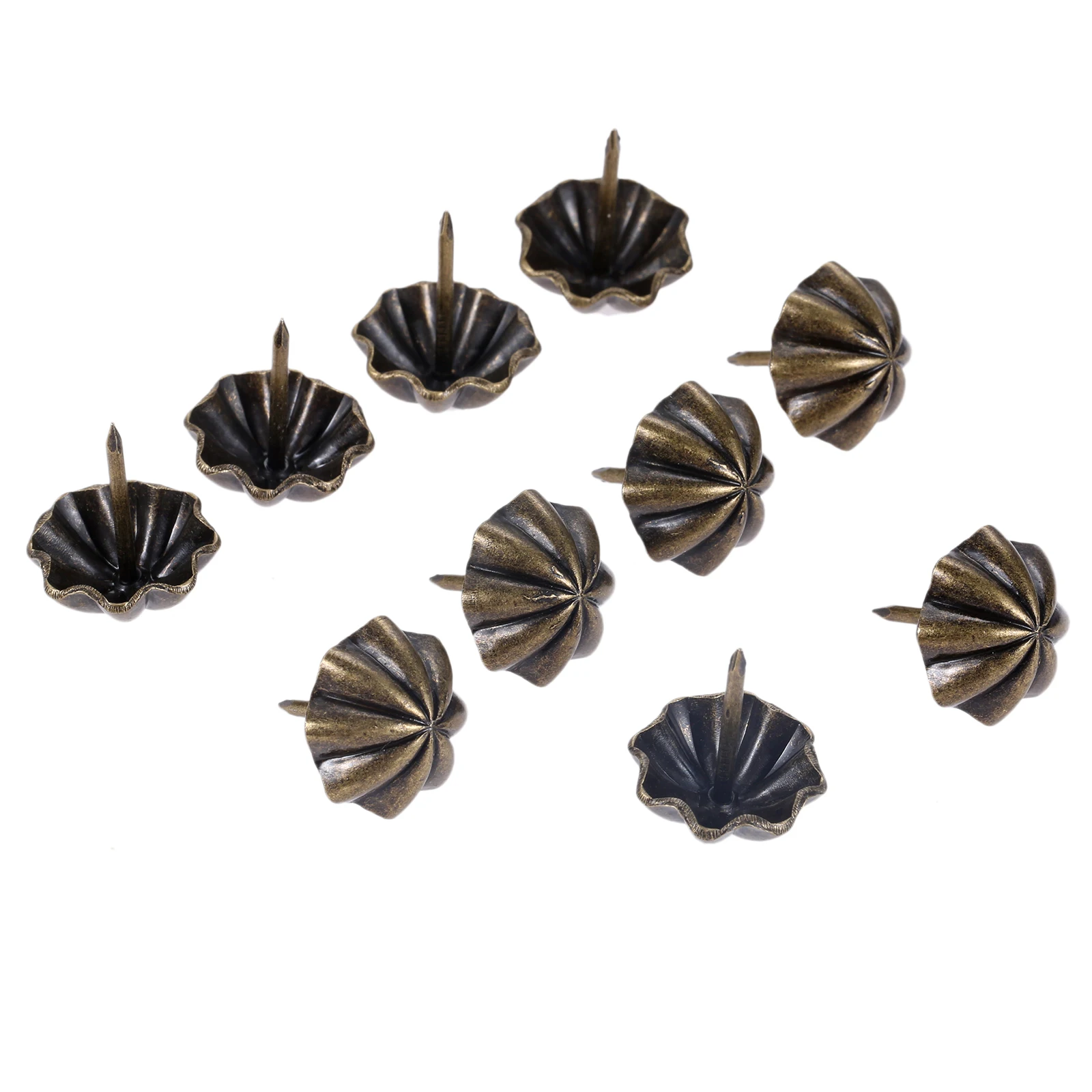 20Pc 20*23mm Antique Brass Bronze Upholstery Nail Jewelry Gift Wine Case Box Sofa Decorative Tack Stud Pushpin Doornail Hardware