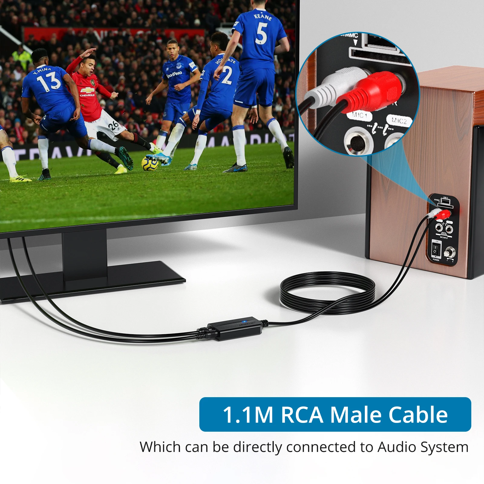 Audio Converter Adapter Compact 192khz DAC Spdif To RCA Digital To Analog Optical Toslink RCA Female Or Male