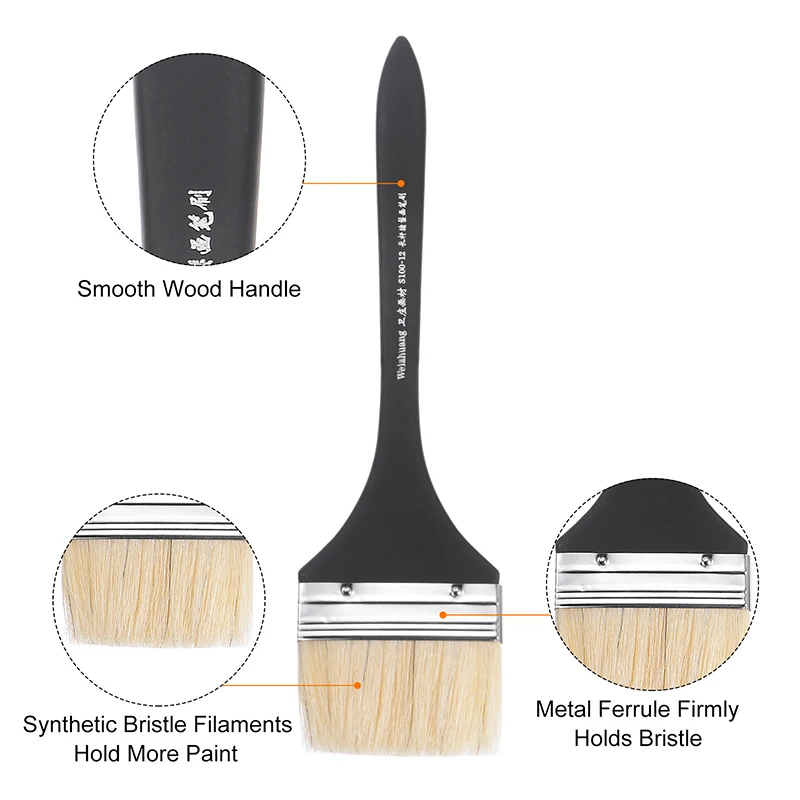 Paint Brushes Natural Bristle Small Paint Brush with Wood Handle for Stains Wall Door Cabinets Furniture