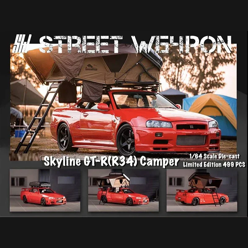 

Street Weapon 1:64 Model Car Skyline GT-R(R34) Camper Version Alloy Vehicle - Red