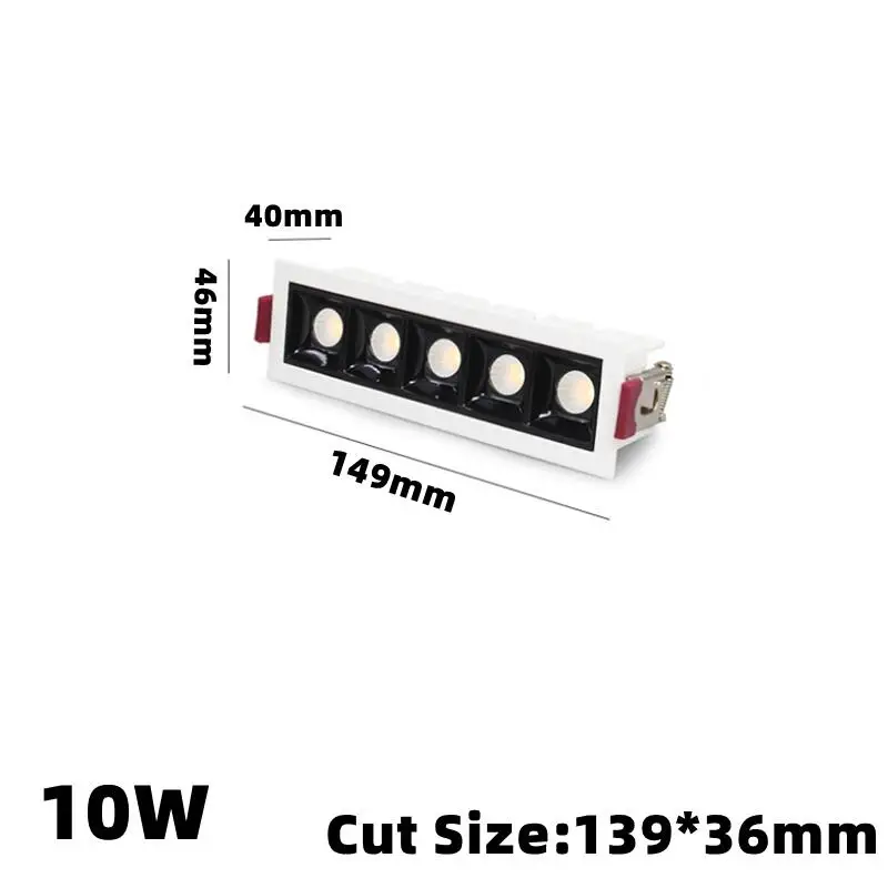 LED recessed downlight dimmable 10w 20w 30w spotlight line light strip linear strip corridor light commercial lighting kitchen ceiling light fixtures