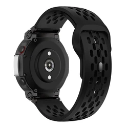 Breathable Mesh Sports Strap Silicone Wristband Bracelet - Stylish Accessory - Amazfit T - Rex 3 (Black)