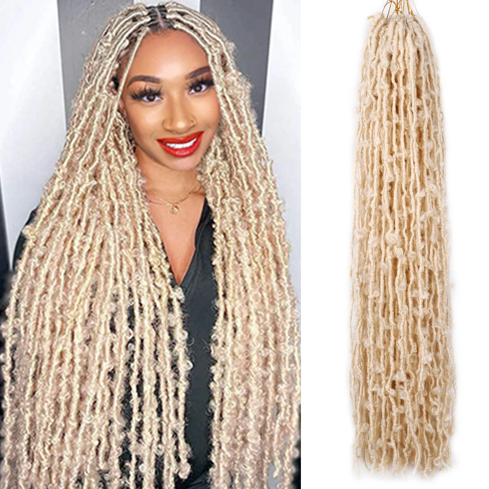 

Synthetic Butterfly Locs Crochet Braiding Hair 36 Inch Distressed Faux Locs Crochet Braids Soft Locs Messy Bulk