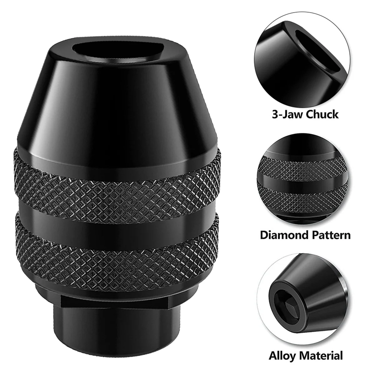 New Drill Chuck, 1/32 to 1/8 Replacement 4486 Drill Keyless Bit Chuck Shaft Rotary Tool Quick Change Adapter Kit