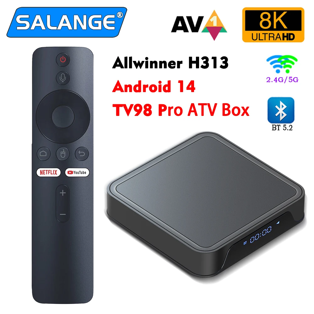 TV98 ATV Plus Smart TV Box | Android 14 | Allwinner H313 Quad-Core