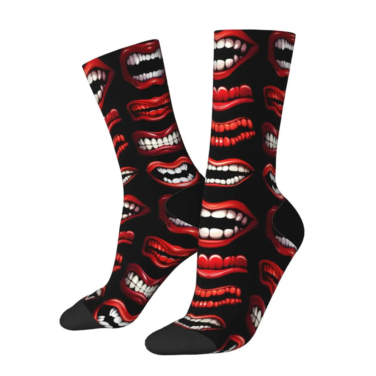 

Vampire Teeth And Lips For Halloween Adult Socks Men's Compression Socks Unisex Band Harajuku Seamless Printed Funny Crew Sock