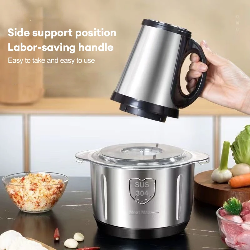 5L Electric Meat Grinders 304 Stainless Steel Food Crusher Multifunctional Vegetable Slicer Chopper Mincer Baby Food Processor 5
