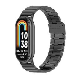 Premium Metal Wristband for Mi Band - Universal Fit and Style (Bamboo Black)