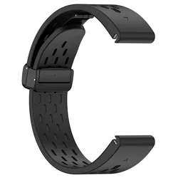 Silicone Quick Fit Magnetic Watch Strap - 22mm & 26mm - 22mm (Black)