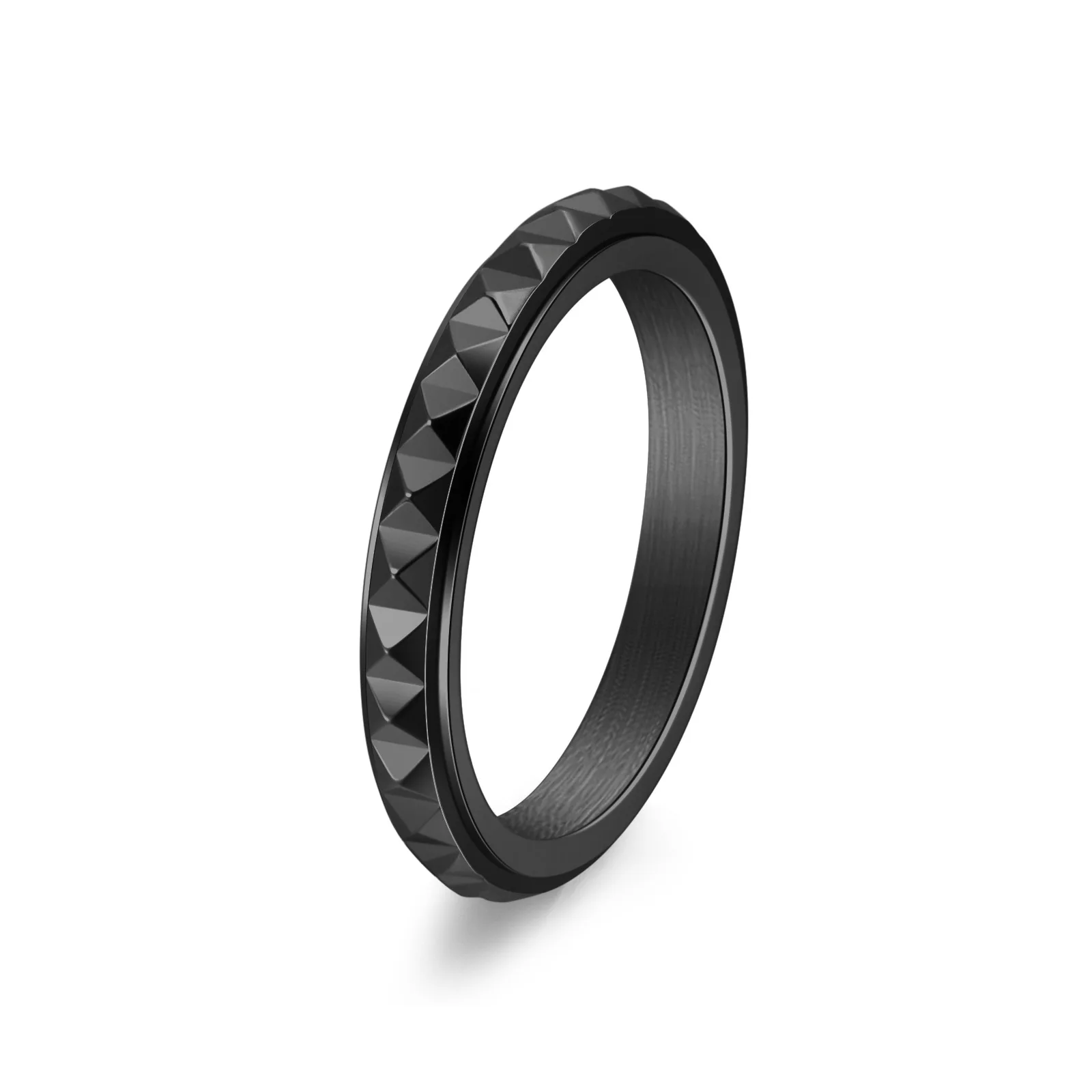8seasons. Bagues En Gros Argent Mat en Acier Inoxydable, Unisexe Cadeau Ouvert Ajoustable Élégant Hip Hop Fournitures de Bijoux 1 Pièce