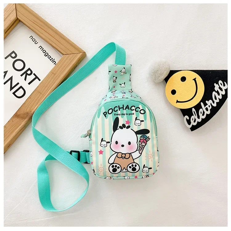 Sanrio Chest Bag Kawaii Cinnamoroll Hello Kitty Crossbody Bags Travel Messenger Shoulder for Children Cross Body Bag 2024 Gifts