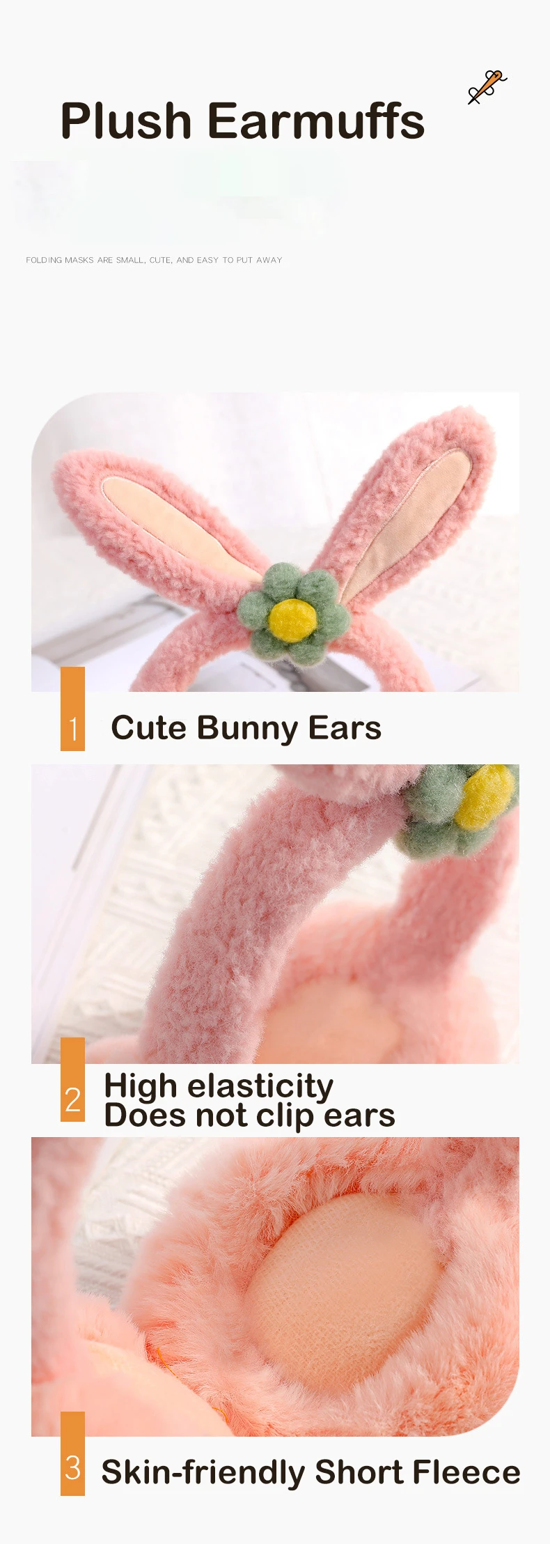 CACHE-OREILLES PANDA PELUCHE Manquer De Dessin Animé Enfants Joli EUR 8