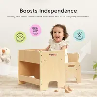 Montessori Toddler Table and Chair Set, Wooden Activity Furniture for Kids, Ideal for Eating, Reading, Drawing, Play, and as a S 5