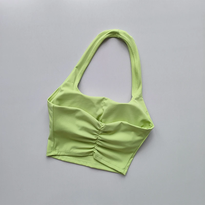 Summer New Sexy Hanging Neck with Chest Pads, Beautiful Back Sports Bra, Women’s Light Luxury Fashion, Unique Pleated Sports Bra Best Sellers In Women's Clothing Summer New Sexy Hanging Neck with Chest Pads, Beautiful Back Sports Bra, Women’s Light Luxury Fashion, Unique Pleated Sports Bra Best Sellers In Women's Clothing
