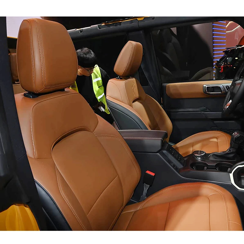Custom Fit Car Accessories Seat Covers 5 Seat Nappa Leather for Ford Bronco Front Rear Cushion Full Set