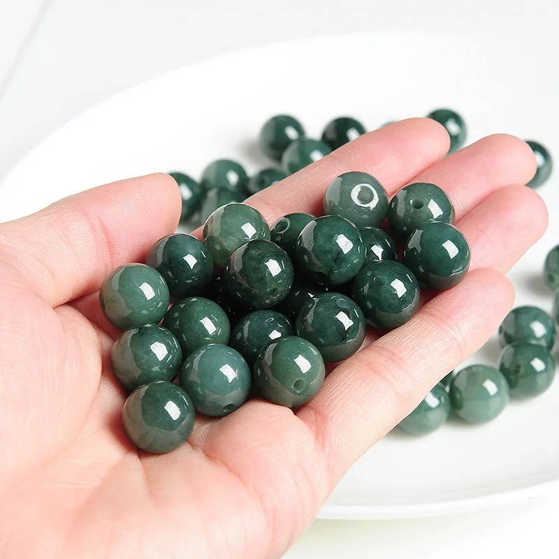 35 Stück Natürliche Burmesische Jade-Perlen (10mm) – Für DIY-Schmuck Wie Armbänder & Halsketten
