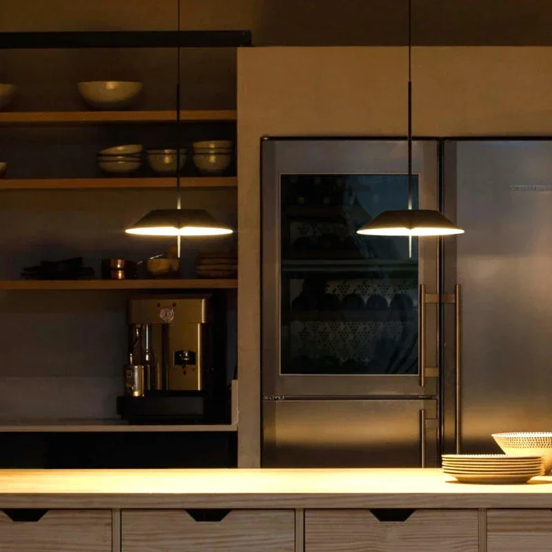 Description Picture 5 of itemModern minimalist restaurant LED chandelier painted umbrella metal Nordic dining table living room home decoration chandelier