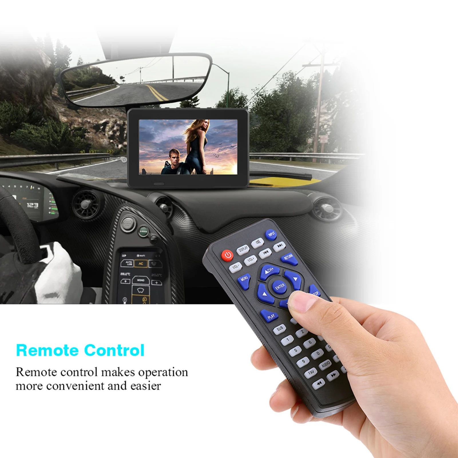 LEADSTAR ATSC Car Digital TV FM Radio 7in 1080P Stereo High Sensitivity Digital TV Mini Television Portable