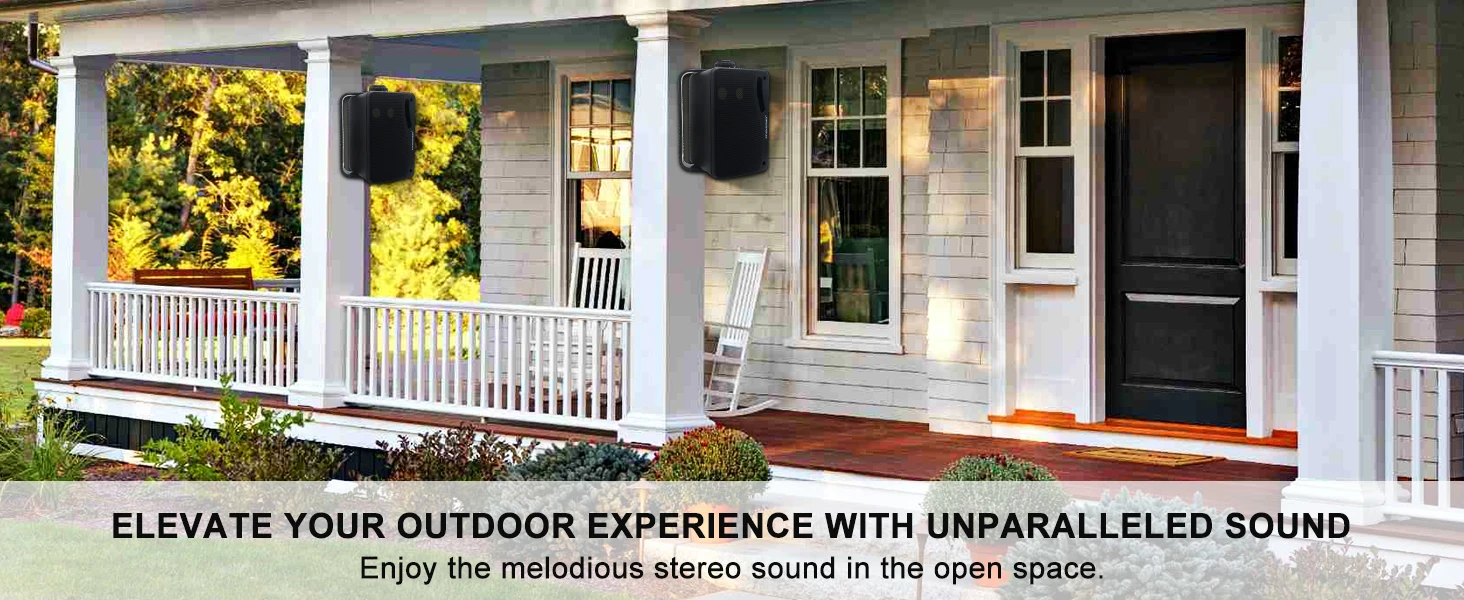 Premium Bluetooth Outdoor Wall Speakers For Patio And Decking_voghion.com