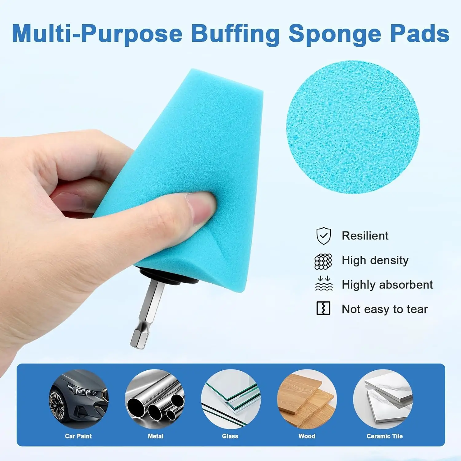 1/5 Pcs Car Wheel Hub Polishing Brush with Hand-Held Extension Pole Polishing Sponge Pad for Car ers and Polishers Kit