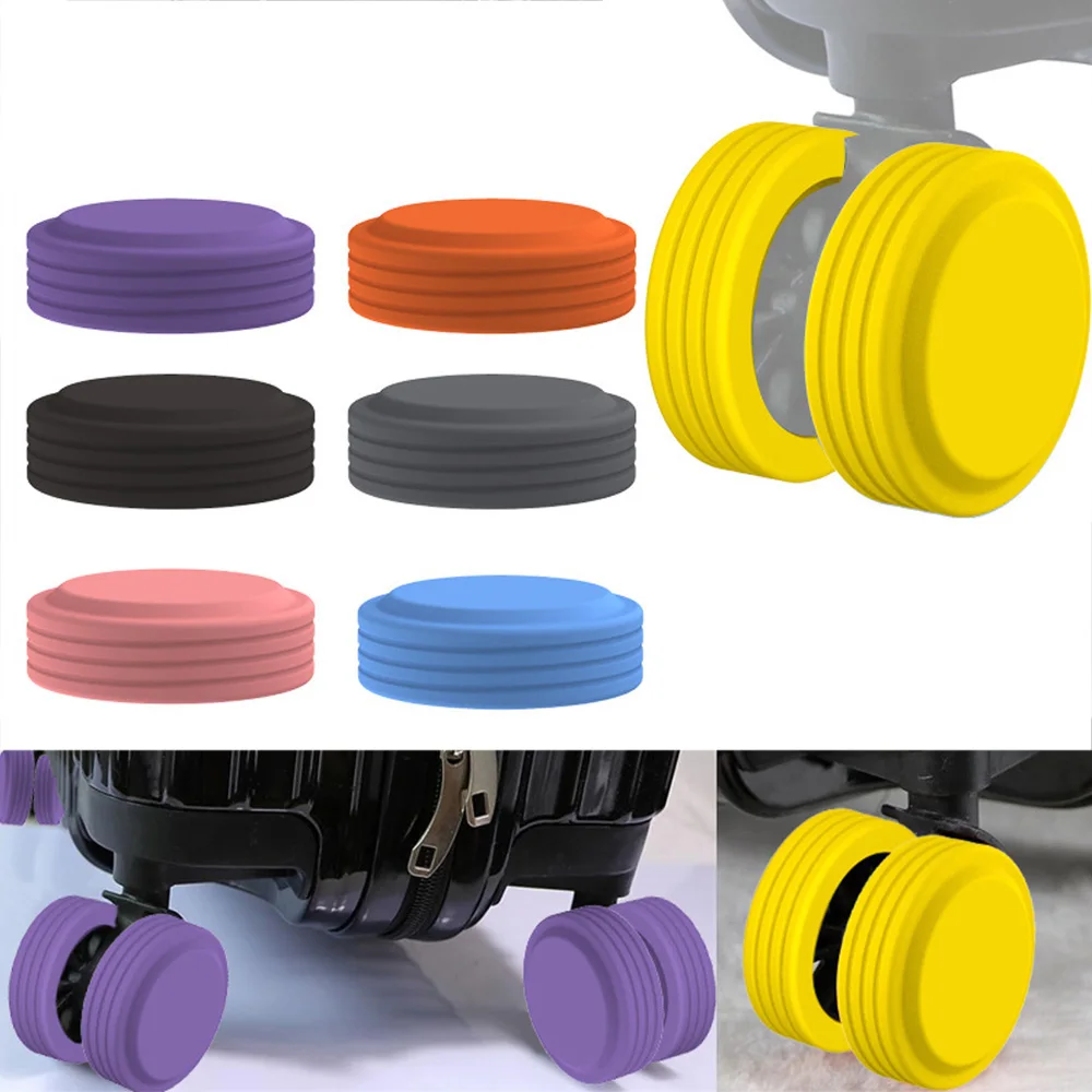 

4/8Pcs Silicone Travel Luggage Caster Shoes Silent Sound Suitcase Wheels Protection Cover Trolley Box Casters Cover Accessories