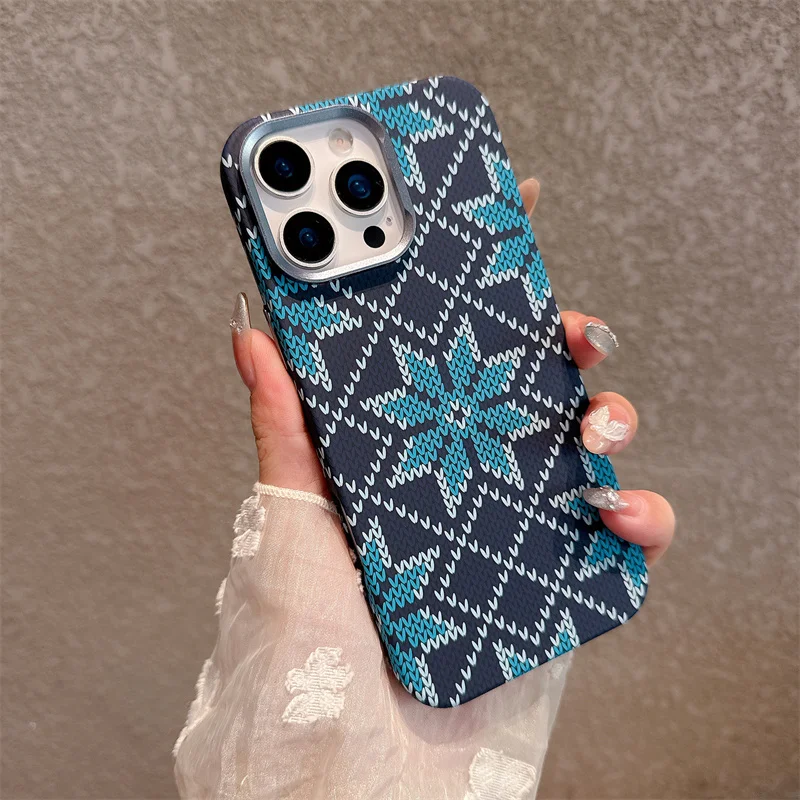Korean Style Magnetic Carbon Fiber Texture Phone Case with Camera Lens Protection