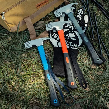 Strumento multifunzione portatile per martello per tenda da campeggio in acciaio al carbonio - Estrattore per picchetto Estrattore per rimozione tettoia per tenda da sole