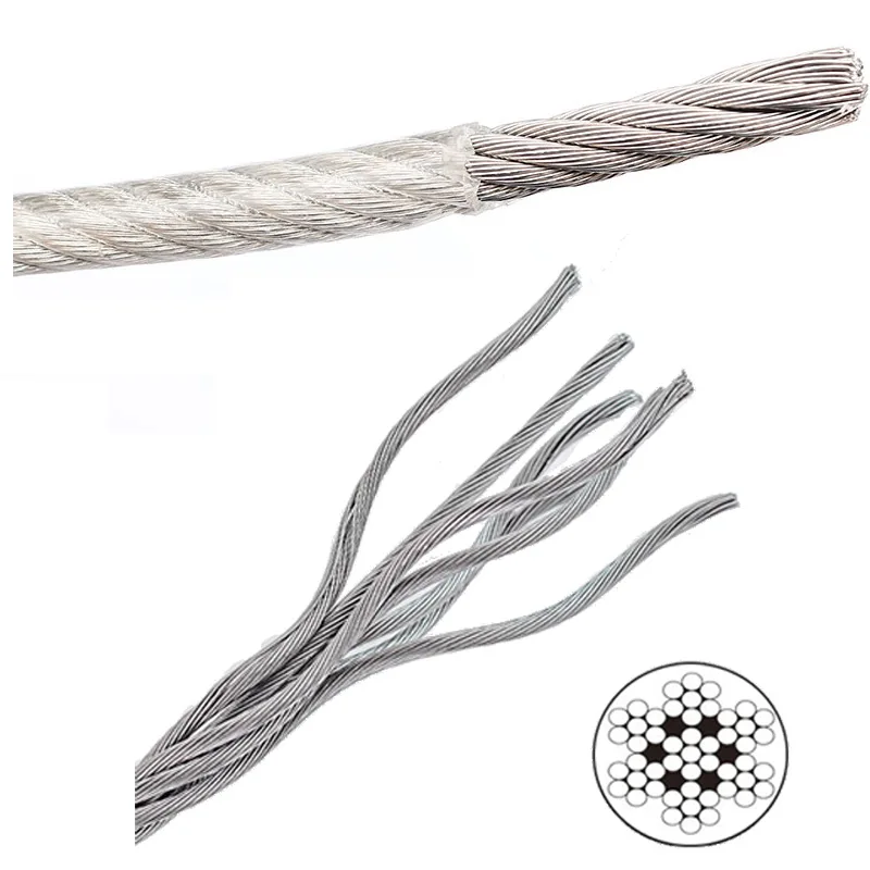 Diametro 0.5-8mm 304 # fune metallica in acciaio inossidabile cavo morbido stendibiancheria da pesca sollevamento linea antiruggine 2/5/20/50/100 metri