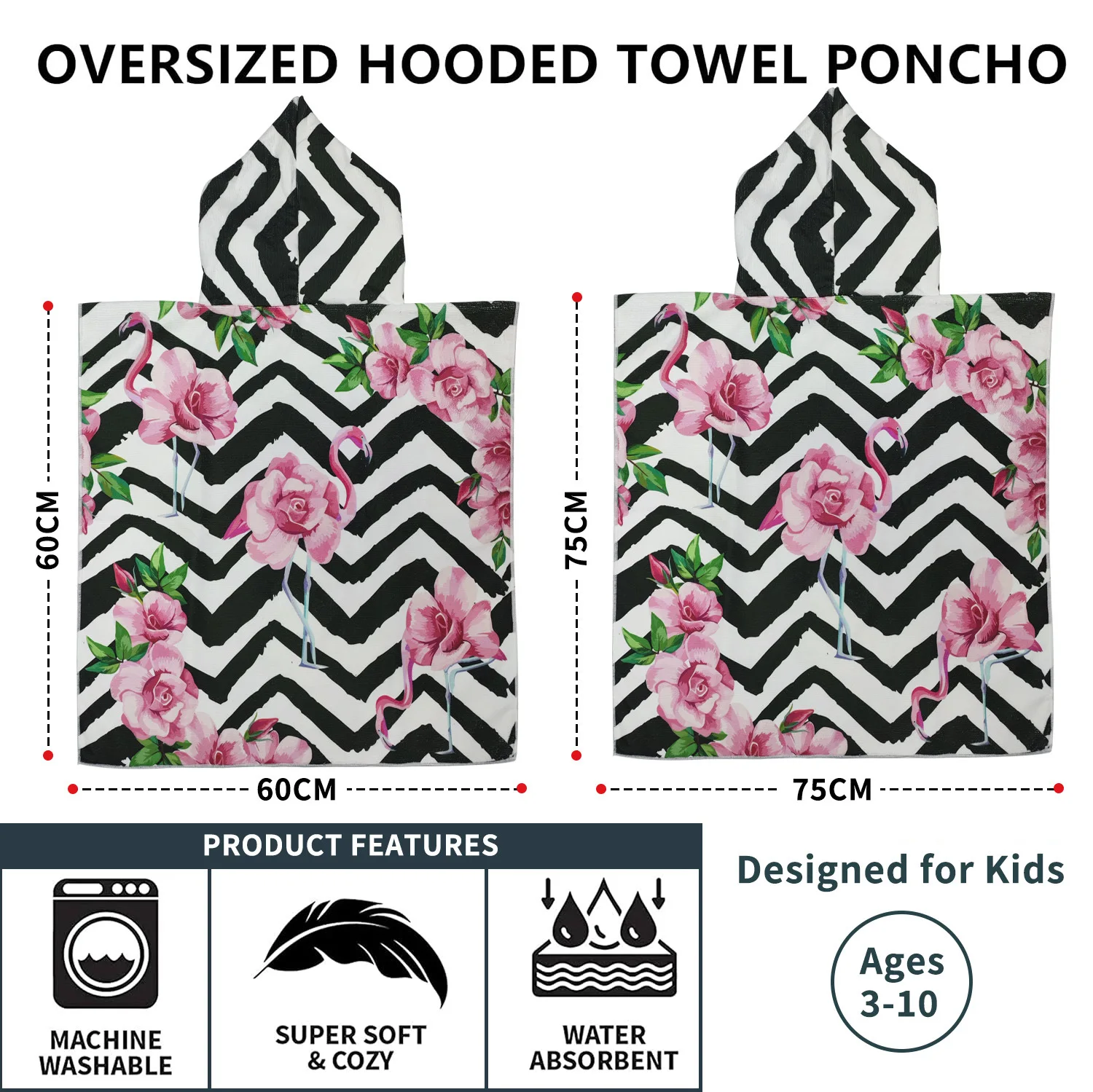 Hooded cape bathrobe cartoon print wearable bath towel children's bath towel cape ultra-fine fiber children