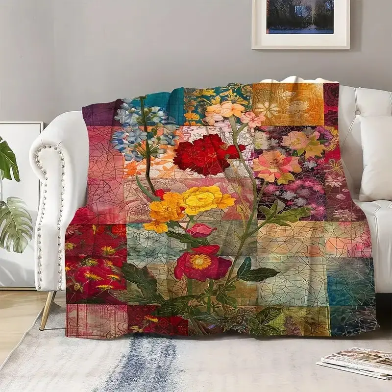 Flannel Air Conditioning Blanket Living Room Sofa Decoration Leisure Throw Blanket Digital Printing Double-sided Fleece Blanket 3