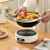 1.2L Folded Electric Cooking Pot Portable Multicooker Travel Rice Cooker Split Hot Pot 304 Stainless Steel Electric Skillt 500W 2