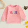 Citgeett Spring Mommy and Me Matching Outfits Long Sleeve Letter Embroidery Sweatshirts Pullovers Clothes 2
