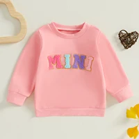 Citgeett Spring Mommy and Me Matching Outfits Long Sleeve Letter Embroidery Sweatshirts Pullovers Clothes 2