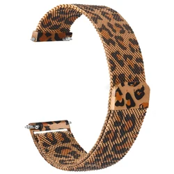 Elegant Milanese Loop Strap - Premium Replacement Bracelet Watchband in 20mm & 22mm Sizes - 22mm (Leopard print)