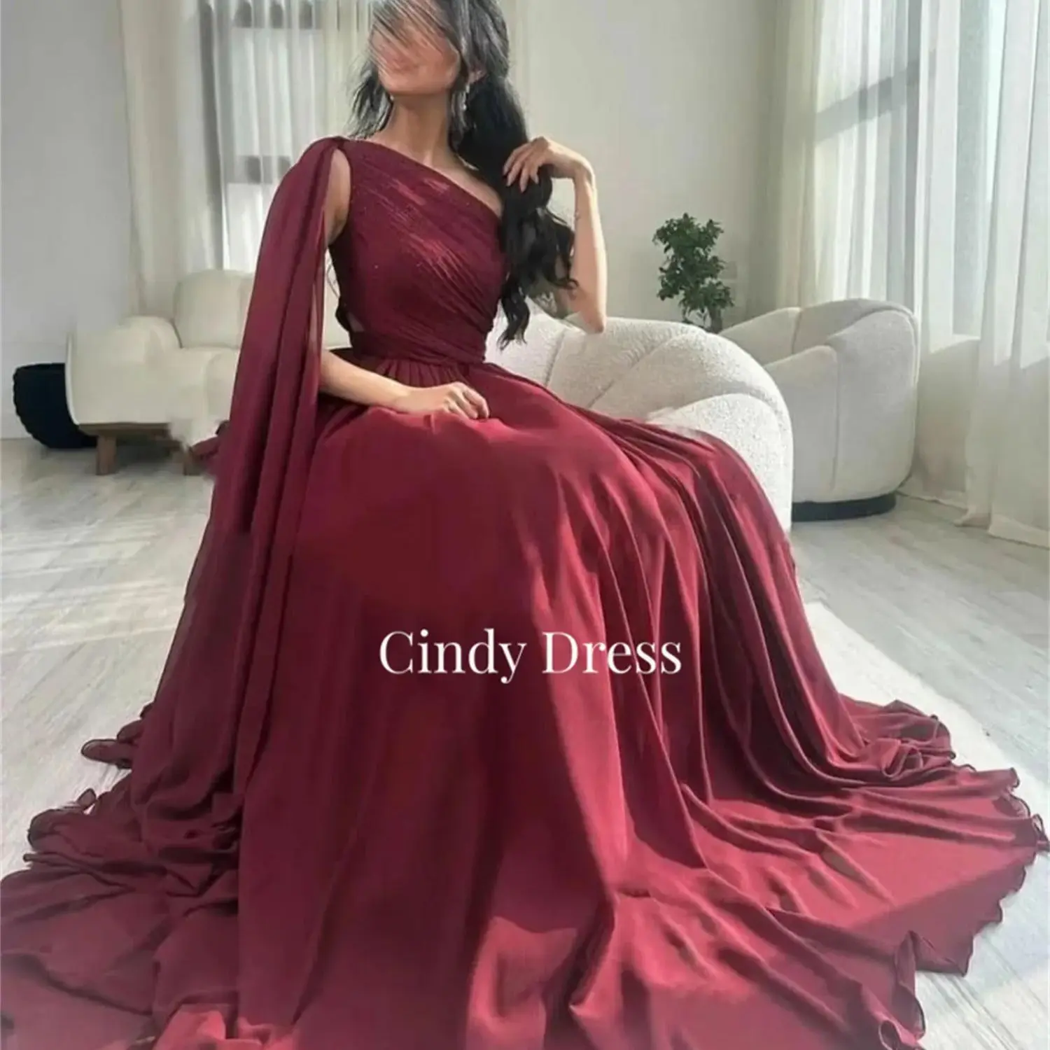 

Cindy Embroidery Long Dress Shawl Elegant Gowns Prom Women Luxurious Evening Wedding Claret Dresses Chiffon Party Woman Womens