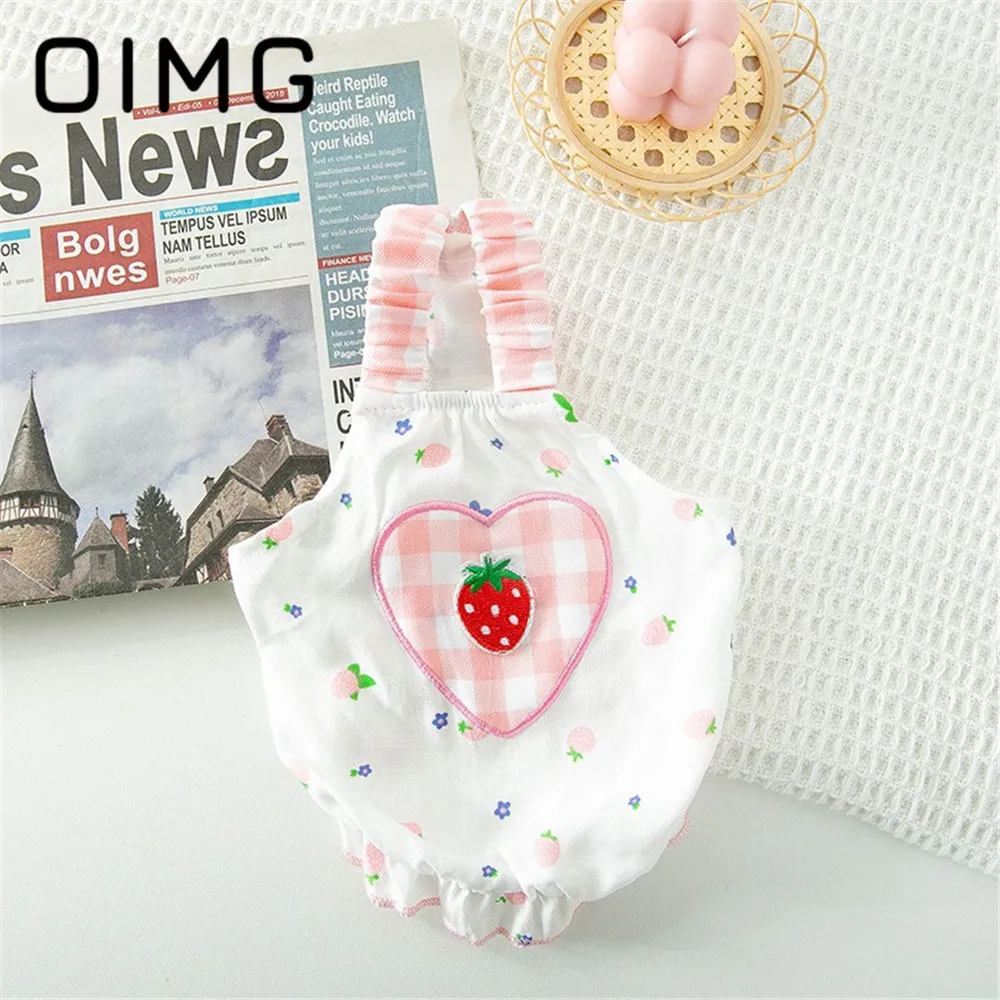 

OIMG Summer Thin Pet Dog Clothes Teddy Bichon Love Strawberry Puppy Sling Breathable Small Medium Dogs Vest Cute Cat Dog Garment