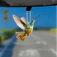 Hummingbird Acrylic 2D Pendant Home Decorative Window Car Interior Hanging Catch The Sun Window Decoration Bag Key Pendant 2