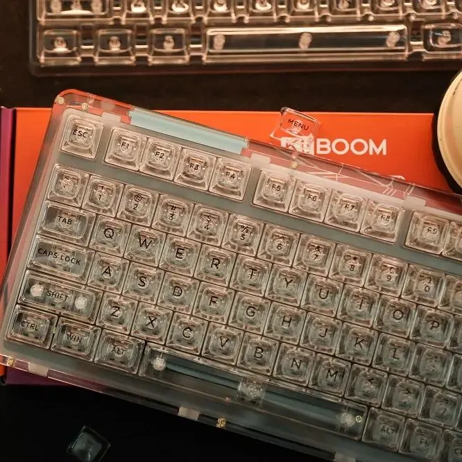 Teclado Mecânico Keycap Keycaps Transparentes Perfil Asa Gmk 75 98 104 Chaves Roxo Rosa Acessórios 146 Chaves - Imagem 3