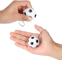 PU Leather Soft Foam Sponge Ball Keychain Football Basketball Soccer Squeeze Stress Ball Relief Toys Anti Stress Ball Fidget Toy 1