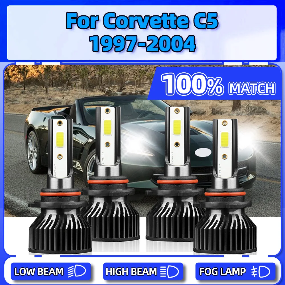 

Лампы головного света 240 лм, 6000 Вт, чипы CSP, автомобильная лампа 12 В, 1997 K, белая для Corvette C5 1998, 1999, 2000, 2001, 2002, 2003, 2004,