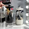 Automatic Lifting Makeup Brushes Holder with Lid Dustproof Makeup Organizer for Vanity Cosmetic Storage Box Lipstick Container 2