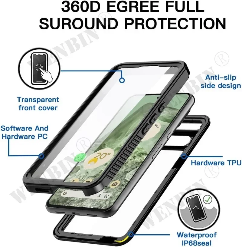 Luxury 360° Waterproof and Shockproof Case - Snow, Dust & Underwater Protection